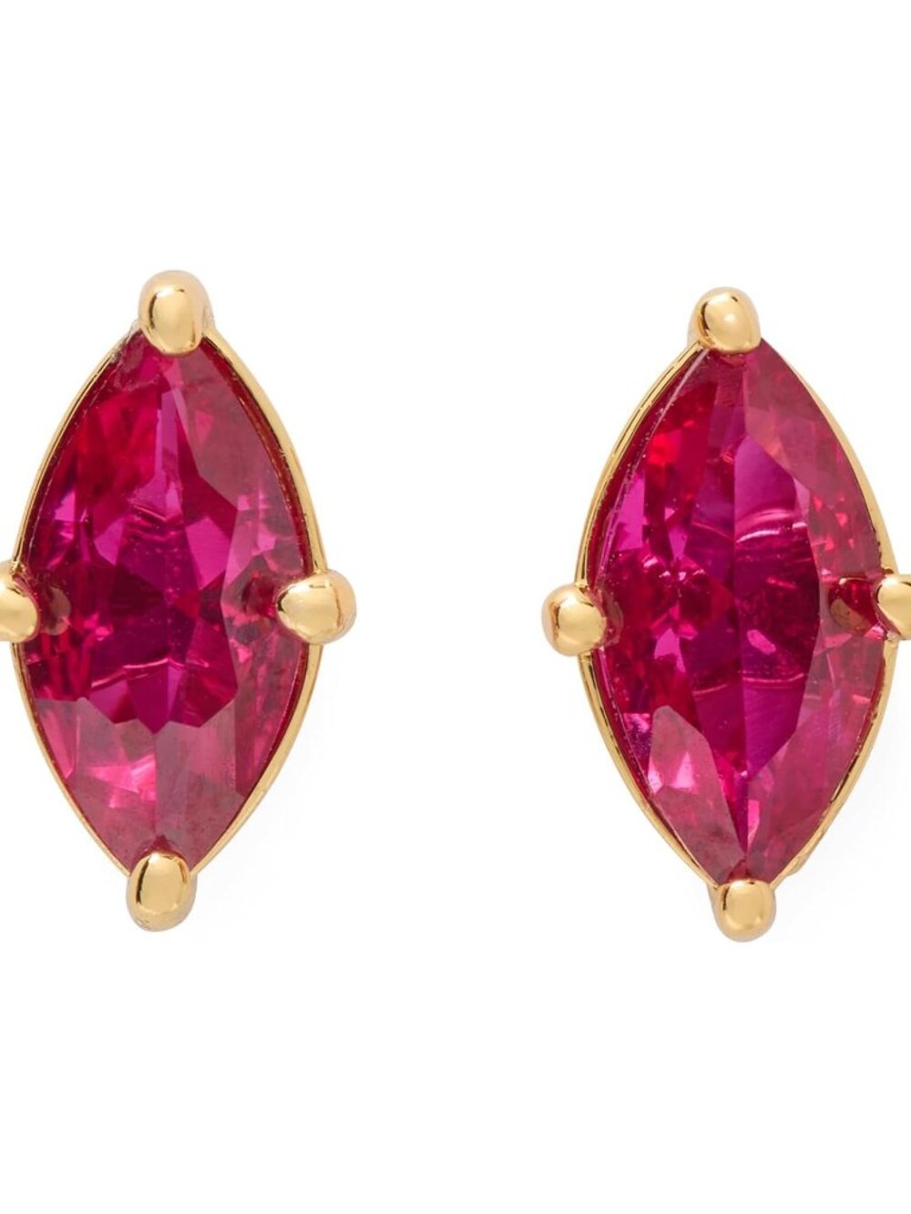 NWT Small Kate Spade Signature Solitaire Stud Earrings Red Gold ruby NEW